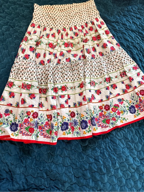 Liz Claiborne Dresses & Skirts - Liz Sports Claiborne Medium M 80’s Vintage White Floral Tiered Circle Skirt
